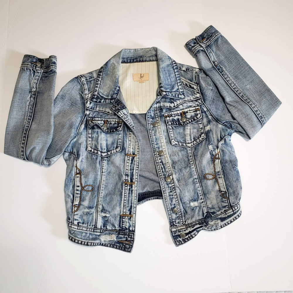Lost Cropped Denim Jacket size L